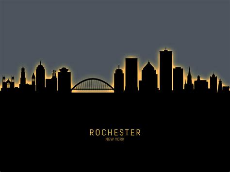 Rochester New York Skyline Digital Art By Michael Tompsett