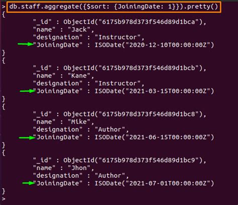 Cómo ordenar documentos por fecha en MongoDB