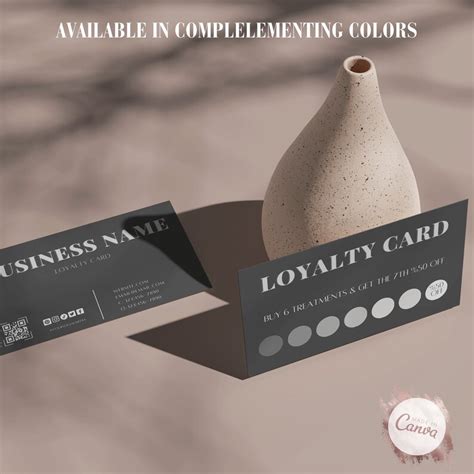 Editable Printable Loyalty Card Template Double Sided Diy Loyalty Card