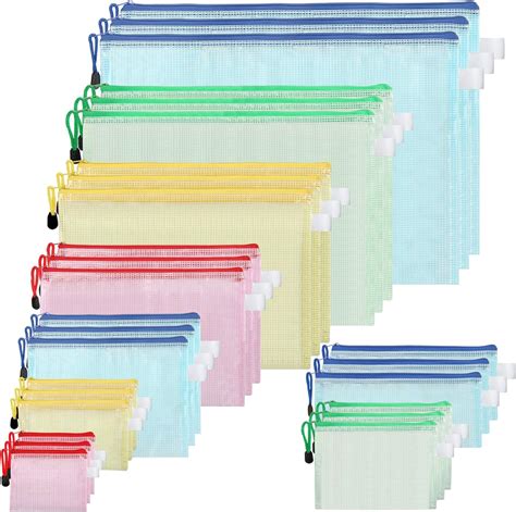 Buy Mesh Zipper Pouch 27 Pack Clear A3 A4 A5 A6 Sizes Plastic Zipper