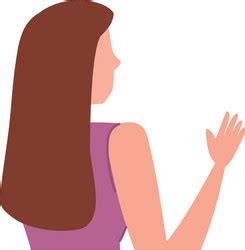 Woman Back With Hand Up Isolated Icon Royalty Free Vector