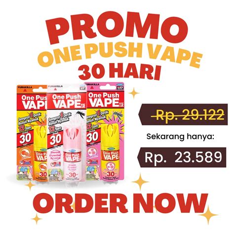 Jual PROMO Fumakilla One Push Vape Aerosol 30 60 90 Hari Obat Nyamuk