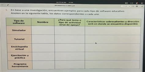 1 En base a una investigación encuentren ejemplos para cada tipo de