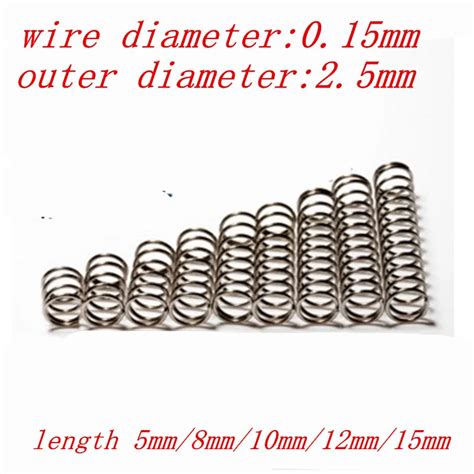 20pcs Wire Diameter 0 15mm Compression Spring Outer Diameter 2 5mm