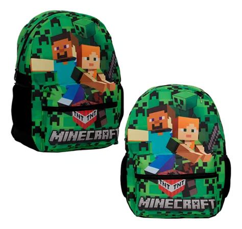 Mochila Escolar Juvenil Estampa Minecraft Costas Refor Ada Mercadolivre