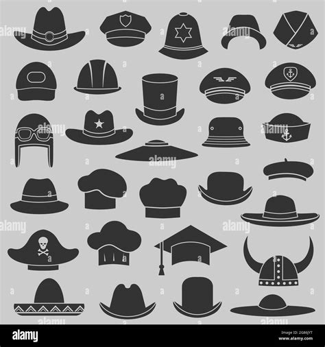 Ilustraci N De Sombrero Y Gorra De Conjunto Vectorial Iconos Aislados