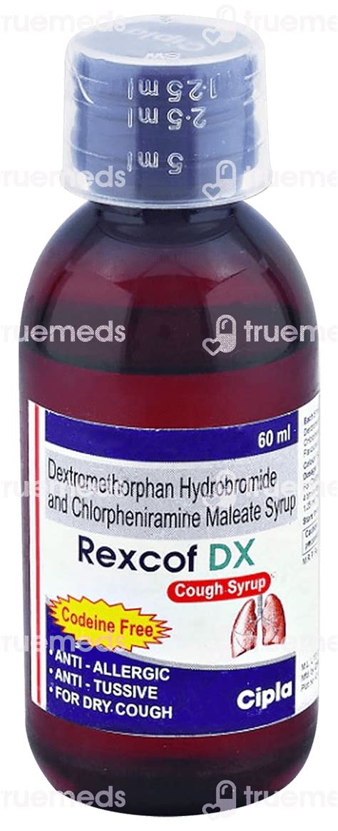 Rexcof Dx Mg Syrup Ml Uses Side Effects Dosage Price Truemeds