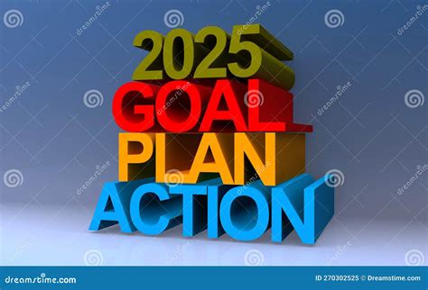 Goal Plan Action On Blue Stock Illustration Illustration Of