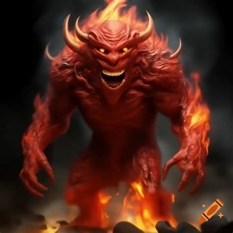 Monster Created From Red Flames On Craiyon