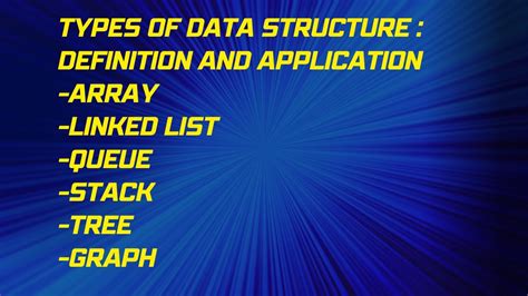 Types Of Data Structure Definition Application Array Stack