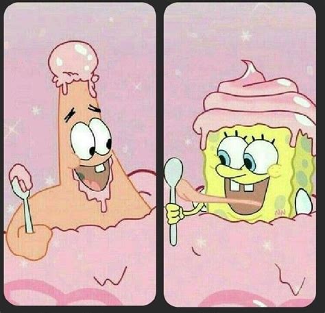 Spongebob Is Eating Ice Cream In Bed