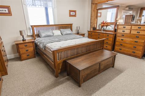 Mission 1/4 Cut Oak 7 Piece Bedroom Suite - Lloyd's Mennonite Furniture Gallery Solid Wood ...