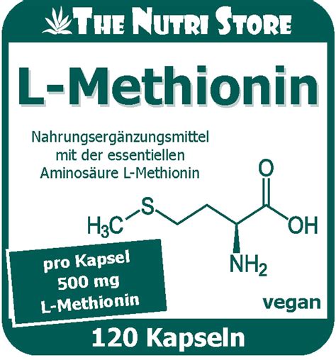 L Methionin Mg Vegane Kapseln Stk Energia Vital Shop