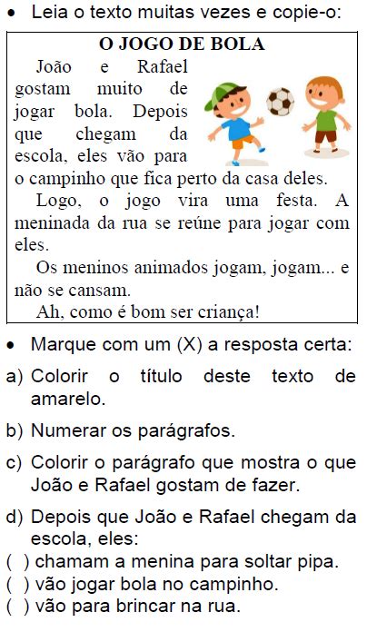 ATIVIDADES PARA EDUCADORES 2º Ano Textos para ler e interpretar