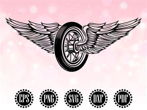 Wheels Svg Winged Wheel Svg Cricut Motorcycle Svg File In Etsy