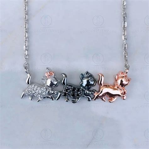 Disney Treasures The Aristocats Necklace Cttw Black White Etsy