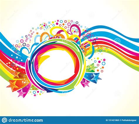 Abstract Artistic Creative Rainbow Wave Explode Stock Vector