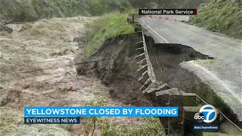 Yellowstone Flooding Sweeps Away Bridge Washes Out Roads L Abc7 Youtube