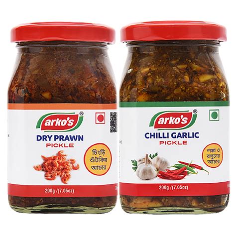 Arkos Homemade Combo Pickle Dry Prawn And Chilli Garlic Gm Gm