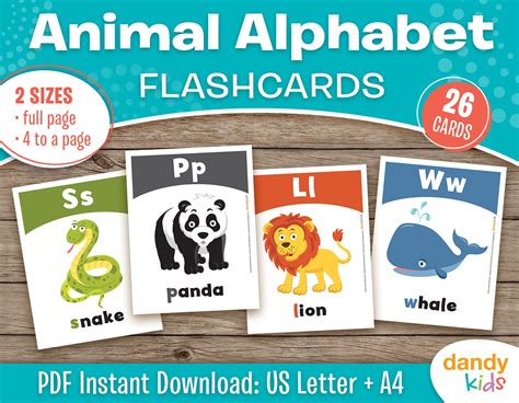 Animal Alphabet Flashcards Printable Animal Alphabet Flashcards Abc