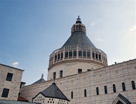 Iglesia De La Opinión Del Anuncio En Nazareth Imagen de archivo