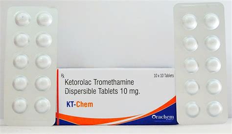 Ketorolac Tromethamine Mg Dispersible Tab Packaging Size X Alu