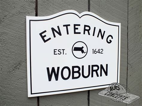 12x15 Painted Wooden Entering Woburn Sign Massachusetts Etsy