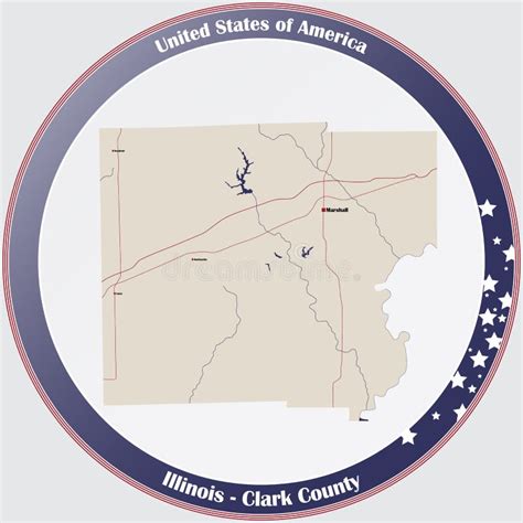 Map Of Clark County In Illinois Stock Vector Illustration Of Road Federal 229237359