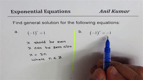 General Solution Of 1 X 1 Power Of Minus One YouTube