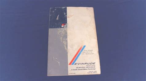 1970 Evinrude 206512 Starflite 85 Hp Model 85093 Owners Manual Used