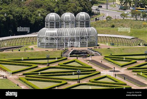 Vista aérea do Jardim Botânico de Curitiba um dos principais pontos