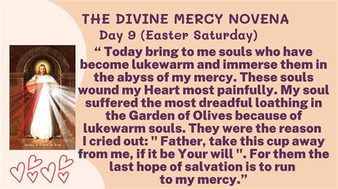 THE DIVINE MERCY NOVENA DAY 9 EASTER SATURDAY April 15 2023