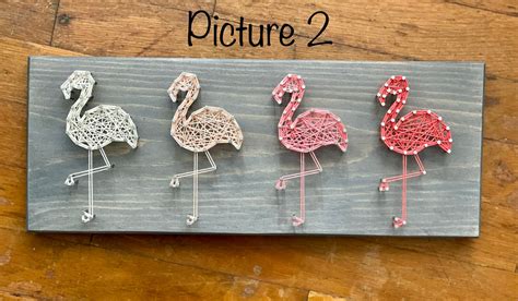 Flamingo String Art 4 Flamingos Decor Ombré Flamingo Etsy