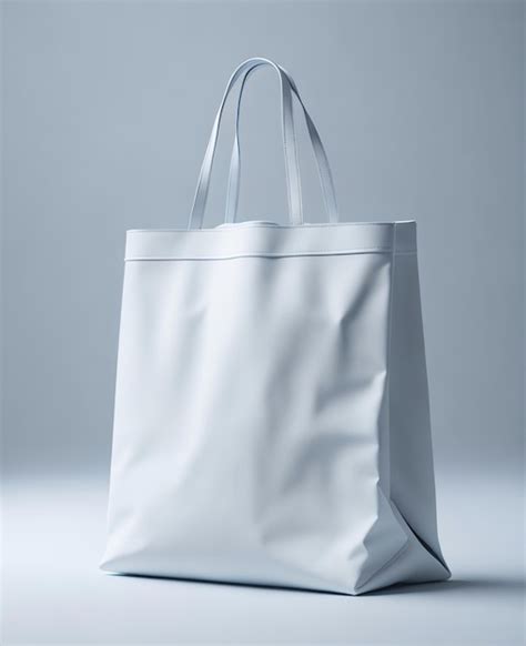 A white bag with handles that say's " on it " | Premium AI-generated image