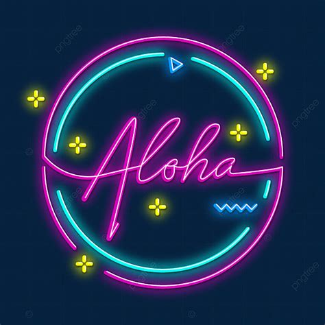 Neon Sign Effect Vector Art PNG Vector Aloha Neon Sign Effect Aloha