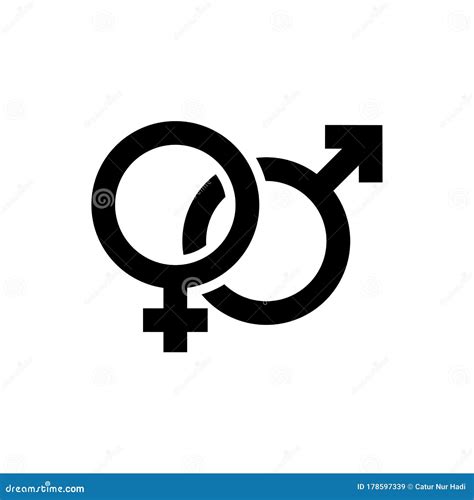 Sex Symbols Gender Signage Unisex Icon Flat Vector Template Design Trendy Stock Illustration