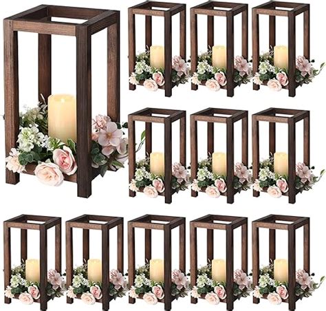 Amazon Pcs Integrated Wedding Lantern Centerpiece Rustic Wooden