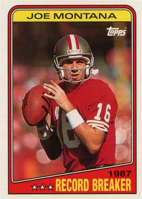 Joe Montana 1988 Topps 4 Record Breaker Price Guide Sports Card Investor