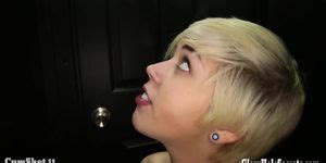 Horny Short Haired Blonde Sucking Off Random Strangers In Gloryhole Porn Videos