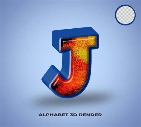 Premium Psd D Render Alphabet Line Blue With Abstract Colorfull Glossy