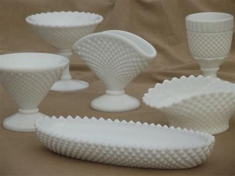 Vintage Milk Glass Lot Westmoreland English Hobnail Pattern Tray Vases Etc