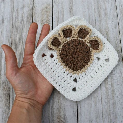 Crochet Paw Print Granny Square Squares Passionate Pursuits Post