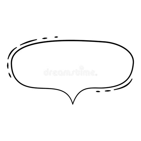 Comic Speech Bubble Pop Art Icon Hand Drawn And Outline Style Stock