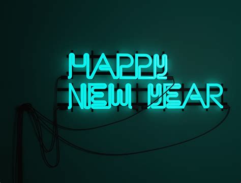 Happy New Year Neon Light On Pantone Canvas Gallery