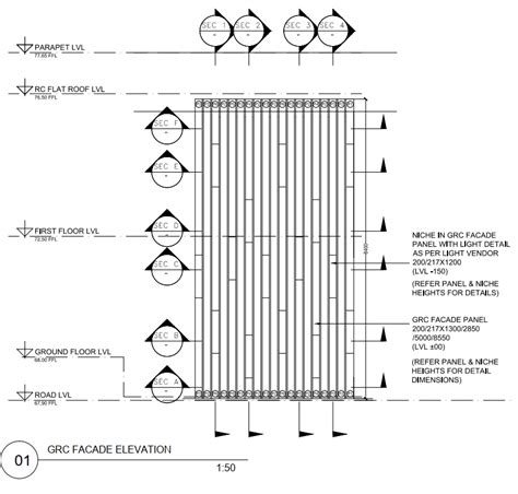 Grc Glass Reinforced Concrete Facade Detail Dwg — Line Draw Cad Lab