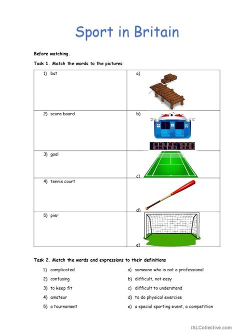 Sport In Britain English ESL Worksheets Pdf Doc