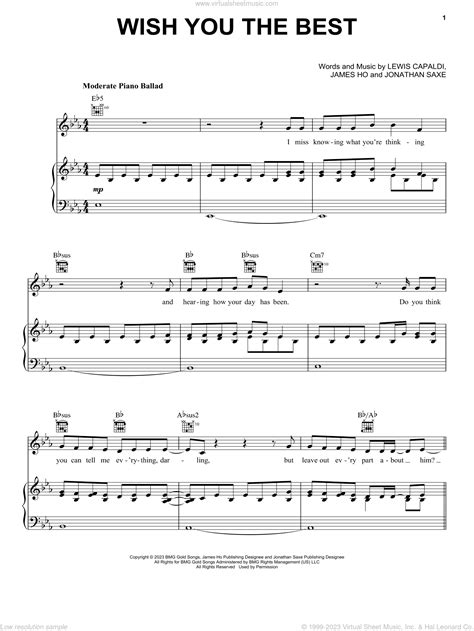 Wish You The Best Sheet Music For Voice Piano Or Guitar PDF