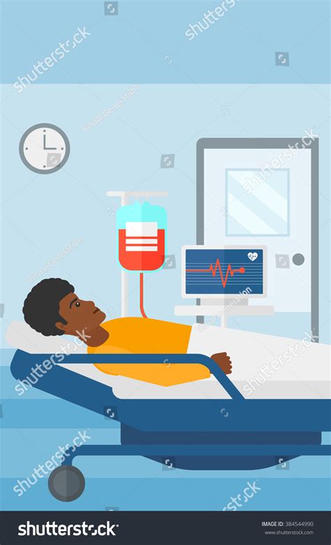 Patient Lying In Hospital Bed Royalty Free Stock Vector 384544990