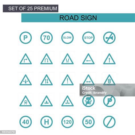 路標圖示設置向量向量圖形及更多交通圖片 交通 圖標集 圖示 Istock
