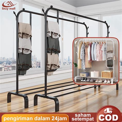 Jual Stand Hanger Serbaguna Rak Gantungan Baju Berdiri Rak Baju Pakaian